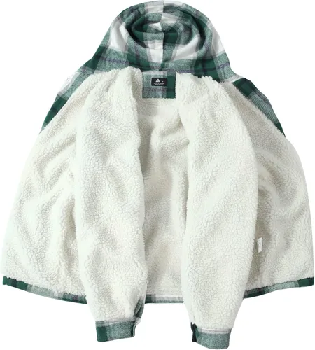 Vista 2 de V VALANCH Chaqueta de franela para hombre con capucha, manga larga, abrigo a cuadros con cremallera, sudadera gruesa con 4 bolsillos