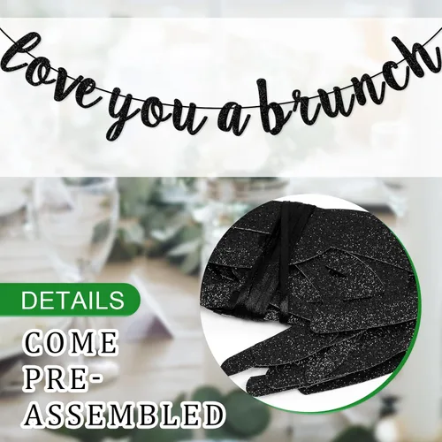Vista 3 de Cartel de Love You A Brunch, decoración de fiesta de cumpleaños, fiesta de compromiso, brunch, adorno de banderines de fiesta de brunch