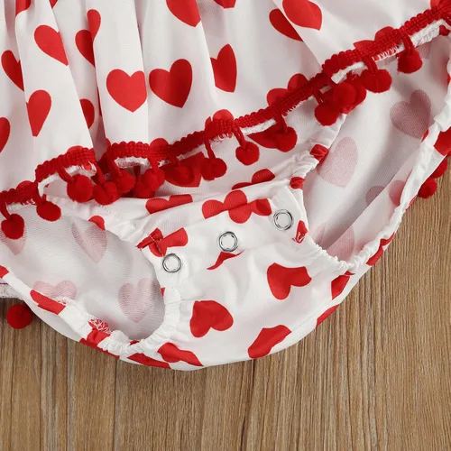 Vista 9 de Conjunto de 2 piezas para bebé recién nacida, con volantes, con diadema, para cumpleaños, verano, otoño