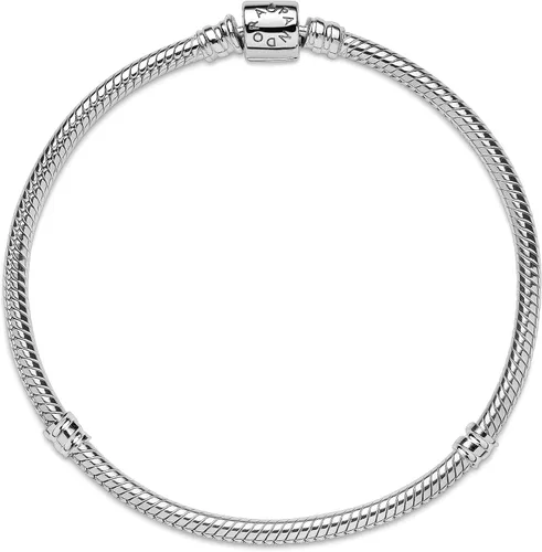 Vista 4 de PANDORA Moments - Pulsera de cadena de serpiente con cierre de barril