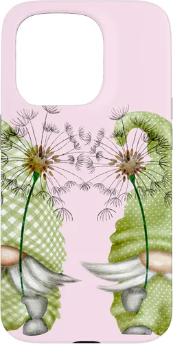 Vista 14 de Gnomos de primavera de diente de león para iPhone 16 para mujeres y divertido estuche de jardinero
