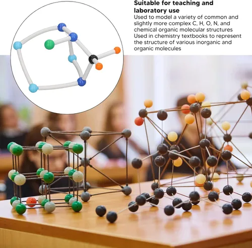 Vista 4 de Kit de modelo molecular de química, color vibrante fácil de desmontar Modelo de estructura molecular PP educativo interesante para la clase