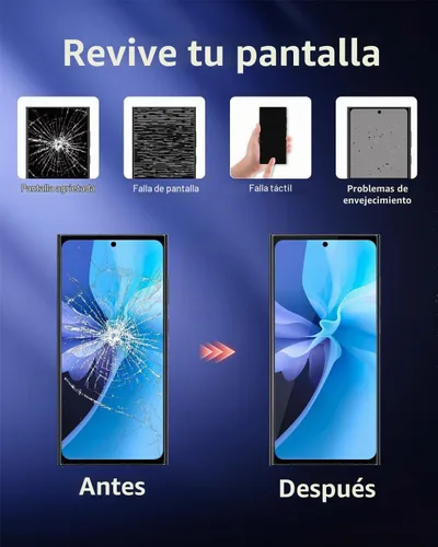 Vista 5 de Reemplazo de pantalla OLED para Galaxy S23 Ultra con marco y herramientas Negro