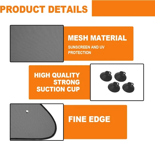 Vista 3 de 2 piezas de accesorios de coche para ventana lateral, protección contra reflejos y rayos UV para tu hijo, con protección solar UV, reduce el daño