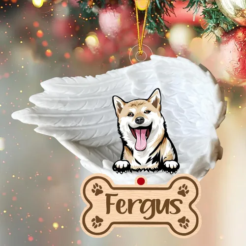 Vista 63 de Adorno de perro afgano de 1 ángel, adorno acrílico 2D personalizado conmemorativo para perros, regalo por pérdida de mascotas, regalo
