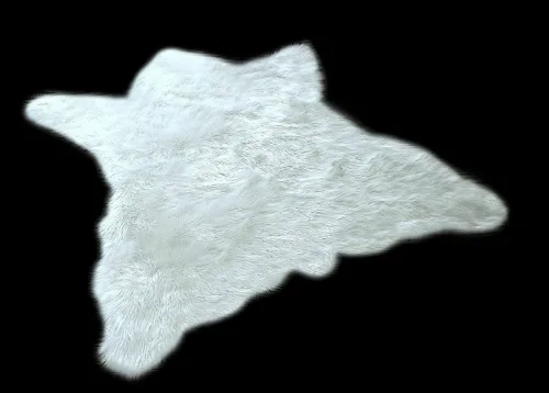 Vista 4 de Alfombra de piel sintética de alta calidad con piel de oso, pelo largo lanudo de felpa, piel, piel de oveja, alfombra para tiro