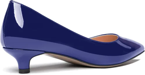 Vista 5 de MODENCOCO Zapatos de tacón bajo de patente sólida para mujer, con puntera puntiaguda, 1.5 pulgadas