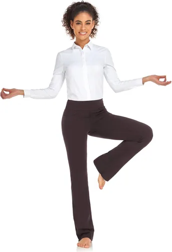 Vista 28 de Safort Pantalones de yoga con entrepierna de 28" 30" 32" 34"más amplios en la parte inferior para botas altas, 4 bolsillos, UPF50+
