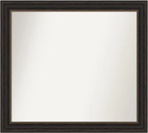 Vista 289 de Amanti Art Espejo de pared personalizado no biselado (25 x 25 pulgadas), marco de bronce acentuado, varios tamaños personalizados, espejo de baño