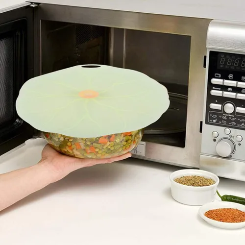 Vista 3 de Hemoton Cubierta de silicona para microondas, tapa sellada para tazón, placa resistente al calor, olla para horno, tapa para conservación