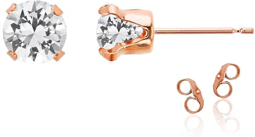 Vista 37 de Aretes de tuerca de plata de ley 925 chapados en oro de 14 quilates macizo, oro amarillo, blanco o rosa de 0.236 in Amatista
