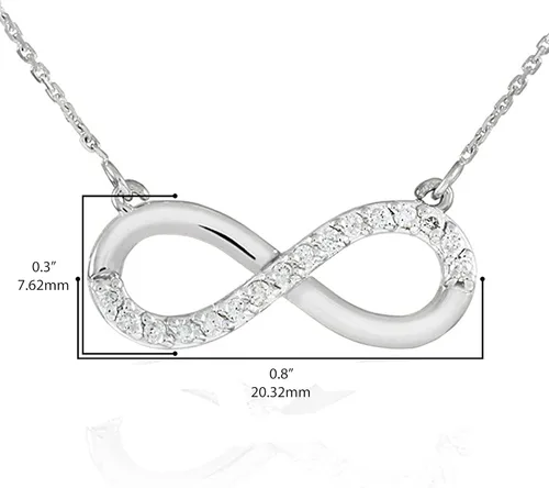 Vista 3 de Collar con colgante de oro blanco fino de 14 quilates con diamantes