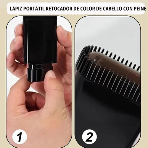 Vista 6 de Barra de tinte para el cabello impermeable y a prueba de sudor, barra de color de cabello 2 en 1, peine portátil de tinte para el cabello gris