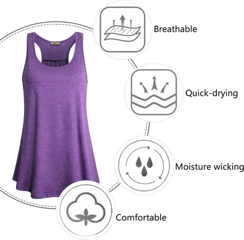 Vista 83 de Cestyle - Camiseta sin mangas para mujer, cuello redondo, corte holgado, para entrenamiento