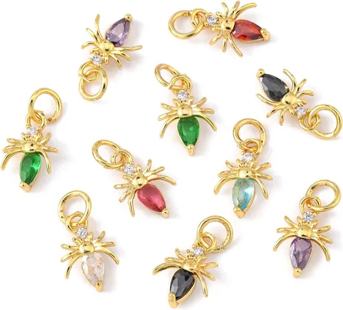 Vista 8 de LiQunSweet 20 piezas de micro pavé de circonitas cúbicas para bebé, diseño de huellas, para hacer joyas de ducha