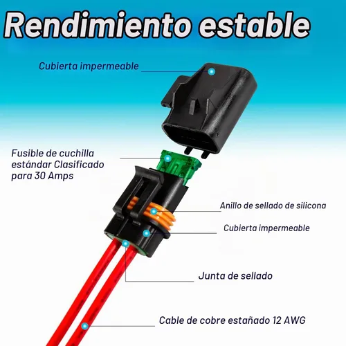 Vista 3 de Waterproof ATO/ATC Inline Blade Fuse Holder Kit -12AWG Heavy Duty Holder wiht 30A Protecting Circuits and Electrical Equipment