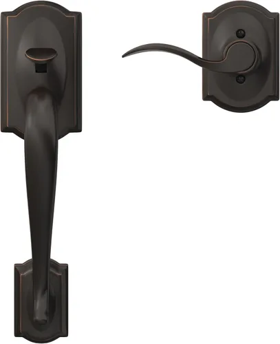Vista 5 de SCHLAGE Camelot Entry Handleset, Right Hand Accent Lever, Aged Bronze Bronce Envejecido