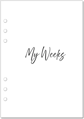 Vista 2 de Insertos de planificador semanal sin fecha para planificadores encuadernados en anillos de tamaño A5, agendas kikiki.K, Filofax, LV GM, diseñador
