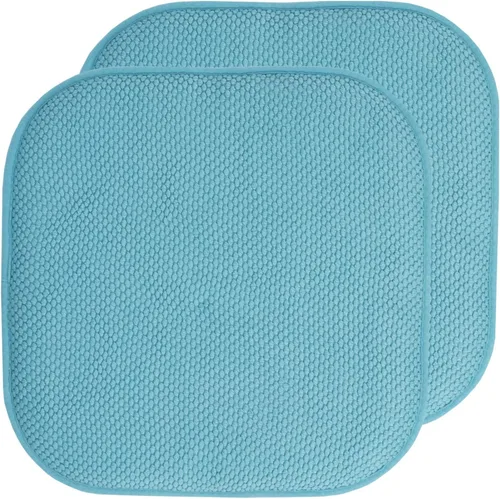 Vista 92 de Sweet Home Collection Cojines de espuma viscoelástica para silla, antideslizantes, diseño de panal de abeja, 16 x 16 pulgadas, paquete de 2