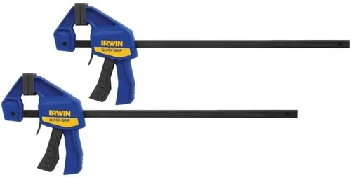 Vista 6 de IRWIN QUICK-GRIP Abrazadera de barra, con una mano, mini, 6 pulgadas (2), 12 pulgadas (2), paquete de 4 (1964748) azul, amarillo