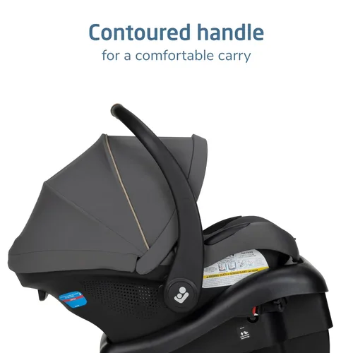 Vista 5 de Maxi-Cosi Mico Pro Asiento de automóvil infantil para bebé con base, silla ventilada, almohadilla suave para reposacabezas, pestillo de fácil
