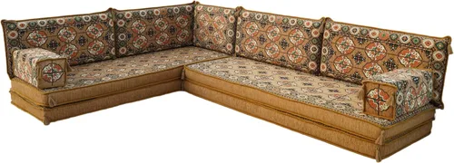 Vista 15 de arabicsofa Juego de Sofá Majlis Árabe de Esquina en Forma de L – Cojín Modular de Piso con Almohadas de Respaldo