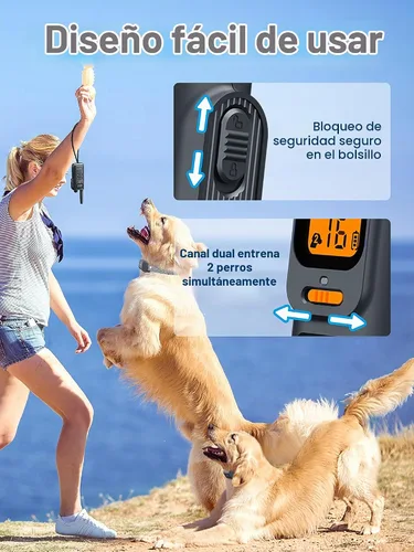 Vista 6 de Collar de Entrenamiento para Perros Bousnic con Control Remoto - Collares de Descarga para Perros Impermeables de 4000ft para 2 Perros, para Perros
