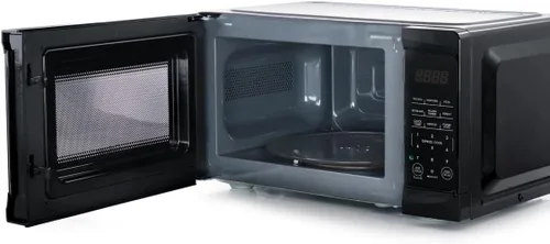 Vista 5 de Horno microondas de encimera de 0.7 pies cúbicos y 700 W en color blanco, microondas compacto con 10 niveles de potencia, pantalla LED, cocción