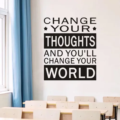 Vista 6 de VODOE Pegatinas de pared inspiradoras para oficina: aplicar en menos de 30 Cambia tus pensamientos