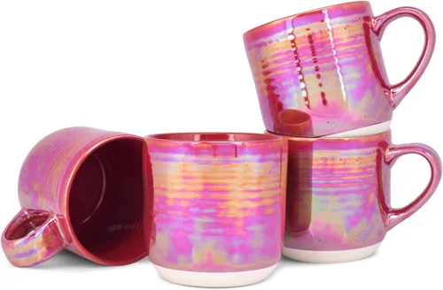Vista 20 de Elanze Designs - Taza de café de cerámica con esmalte reactivo brillante, tamaño grande de 17 onzas líquidas, taza de cocina diaria de grado