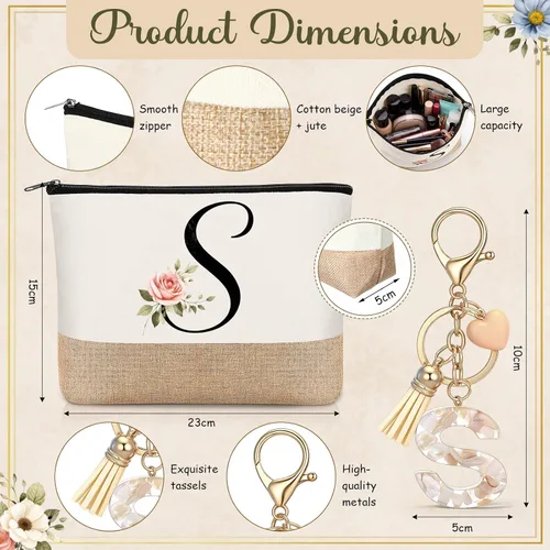 Vista 5 de Kacctyen Regalos iniciales con monograma para mujer, Blanco principal