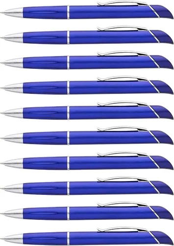 Vista 16 de DISCOUNT PROMOS Allende Twist - 10 bolígrafos de plástico con resaltador, elegante, duradero, tinta negra, color negro