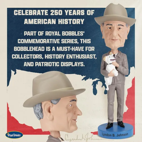 Vista 2 de Royal Bobbles Lyndon B. Johnson - Estatua coleccionable de Bobblehead