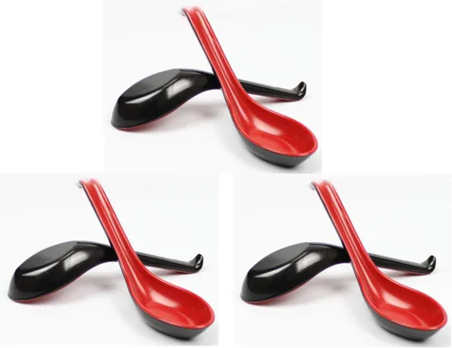 Vista 5 de JapanBargain cuencos plásticos de dos tonos negros/rojos, rojo, negro