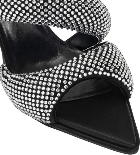 Vista 3 de JW PEI Sandalias Sara de tacón con cuña para mujer Cristal artificial - Negro