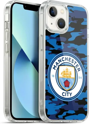 Vista 34 de Head Case Designs Funda de gel con licencia oficial del Manchester City Man City FC Blue Moon Badge Camou [protección de grado militar] compatible
