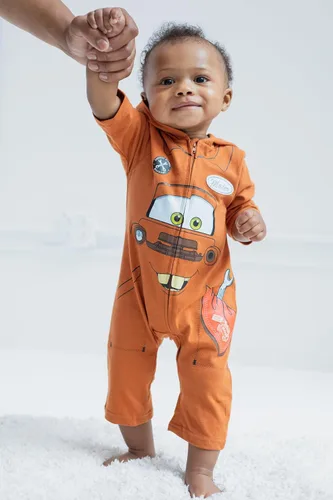 Vista 2 de Disney Pixar Cars Tow Mater Lightning McQueen - Overol para cosplay con cremallera, recién nacido a niño pequeño