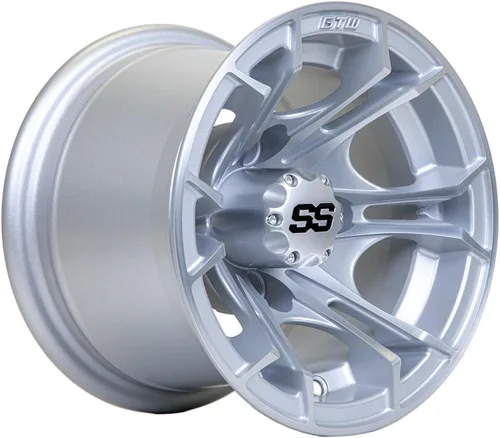 Vista 23 de GTW Spyder - Rueda de aluminio para carrito de golf de 12 pulgadas 12x7 4-4 pernos desplazamiento de 3:4 (azul/negro)
