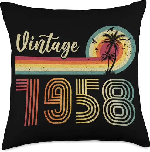 Vista 4 de Retro Vintage 1958 Limited Edition Birthday 1958 Men Woman Throw Pillow