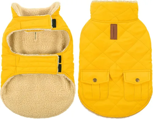 Vista 13 de Queenmore Abrigo de invierno para perro, chaqueta acolchada cálida e impermeable, con forro de felpa, chaleco térmico para clima frío, para perros