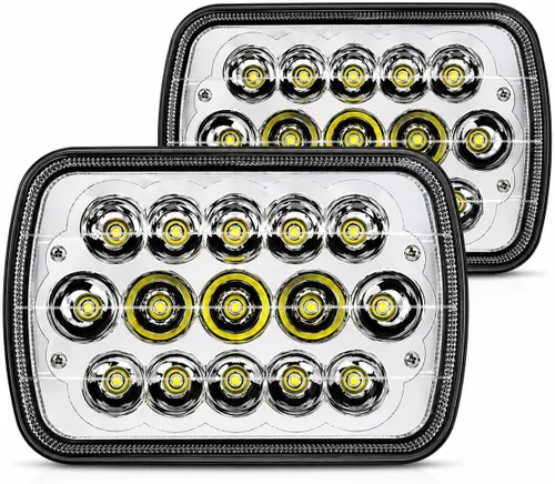 Vista 11 de JHLion - Faro LED de 5 x 7, antideslumbrante, H6054, 5 x 7, 7 x 6, 180 W, aprobado por DOT, 600% más brillante, con señal de giro ámbar DRL de alta