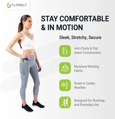 Vista 4 de FlipBelt Women's Standard Mid Rise Athletic Leggings