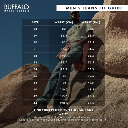 Vista 4 de Buffalo David Bitton Jeans de pierna recta relajada para hombre con tela elástica