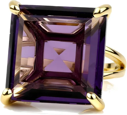Vista 5 de Artisan-made Big Amethyst Ring with 925 Sterling Silver Band - Stunning Amethyst Jewelry for Women - February Birthstone Jewelry for Occasions and