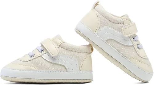 Vista 4 de Tenis de lona para bebés niños y niñas, suela suave, antideslizantes, ligeros, para recién nacidos, para primeros pasos, para cuna de 0 a 18 meses