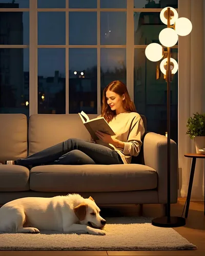 Vista 23 de Lightdot Lámpara de pie rosa regulable de 60 pulgadas, lámparas de pie de mediados de siglo con 3 bombillas G9 de 3000 K de color blanco cálido