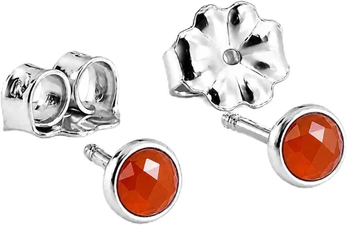Vista 24 de Aretes pequeños de plata de ley para cartílago, tragus, hélix, múltiples piercings hipoalergénicos, piedra natal para mujer, juego de bisel