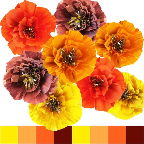 Vista 8 de Decoraciones de fiesta de cumpleaños de otoño/Decoraciones de Acción de Gracias/Granate, naranja, amarillo, decoración de despedida de soltera