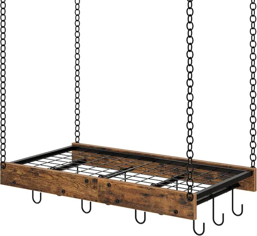 Vista 11 de CHOEZON Estante Colgante para Ollas, 35.4" L x 13" A Colgador de Ollas de Techo, Estante para Ollas de Estilo Industrial, Colgador de Ollas Montado