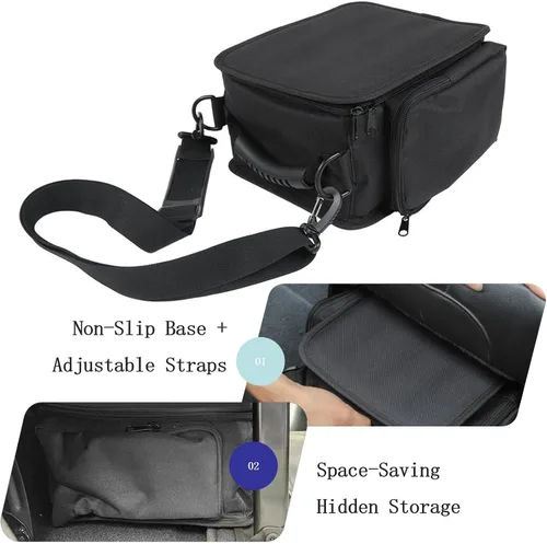 Vista 5 de YOCTM Organizador de almacenamiento debajo del asiento para Jeep Wrangler JK JL 2018-2025, paquete de 2 bolsas de asiento trasero de automóvil